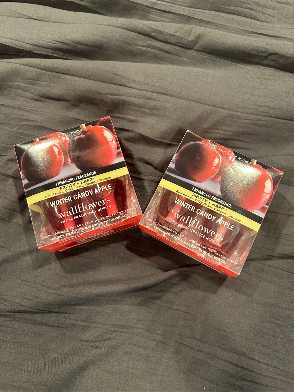 Bath & Body Works Winter Candy Apple Wallflowers Refills - Red Packaging